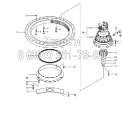 619-87300013 Редуктор поворота (Reductor Swing) Kato