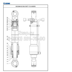 803086432 Гидроцилиндр ковша (Bucket Cylinder) XCMG