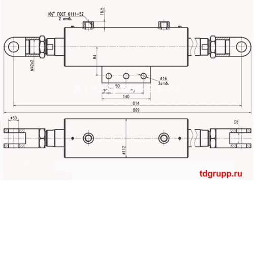 ДЗ-122А.03.25.000 Гидроцилиндр наклона колёс ДЗ-122