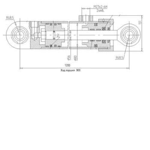 Гидроцилиндр ЦГ-80.56x900.11 ЭО-2626, ЭО-2621В-3, ТО-49